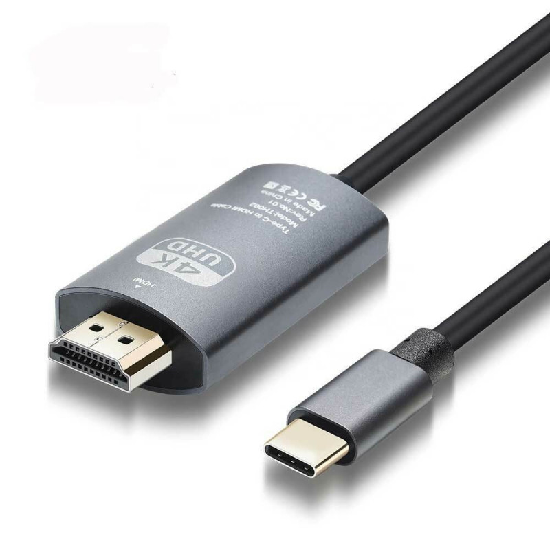 Cable USB C a HDMI 4K, adaptador de cable USB tipo C a HDMI de 10 pies,  cable trenzado de alta velocidad, conecta portátil y teléfono a TV,  compatible