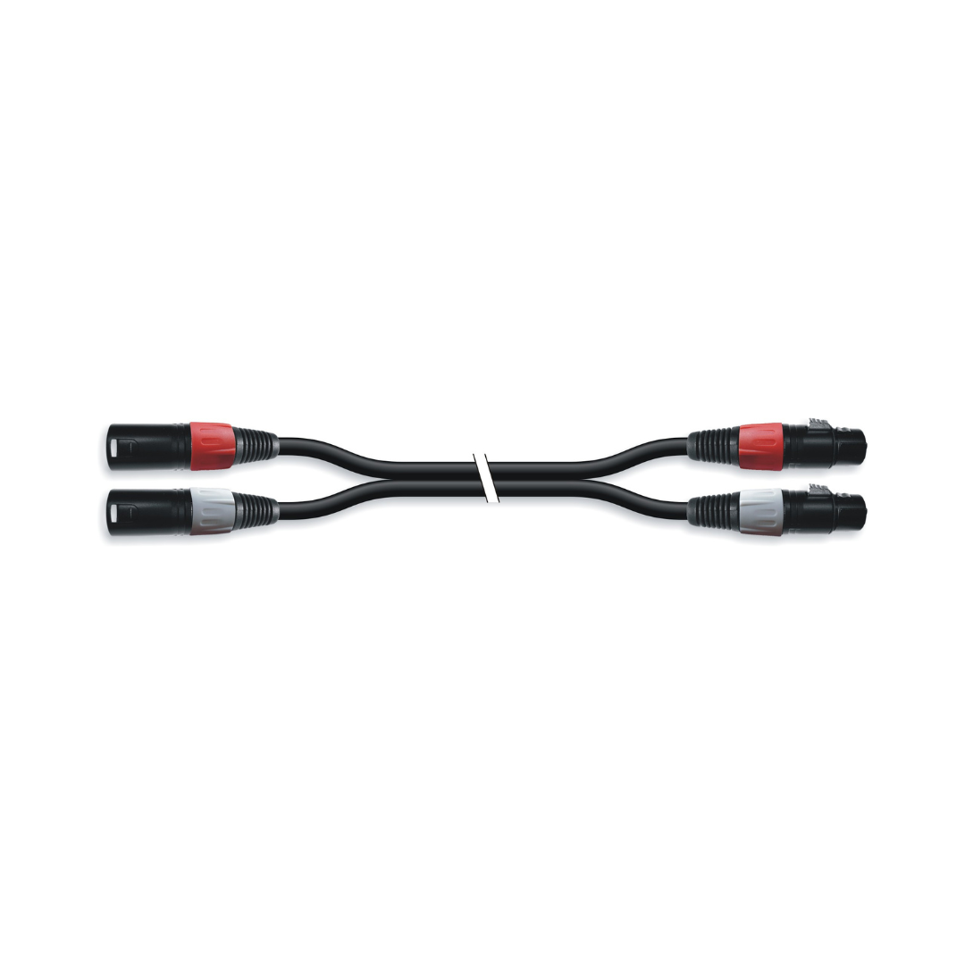 Doble Conector de 2 XLR Macho a Hembra L/R Señal Monocanal por Cable con Conectores Metalicos 3 M Adaptador