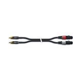 Doble Conector de 2 XLR Hembra a RCA Macho L/R Señal Monocanal por Cable con Conectores Metalicos 2.0M Adaptador