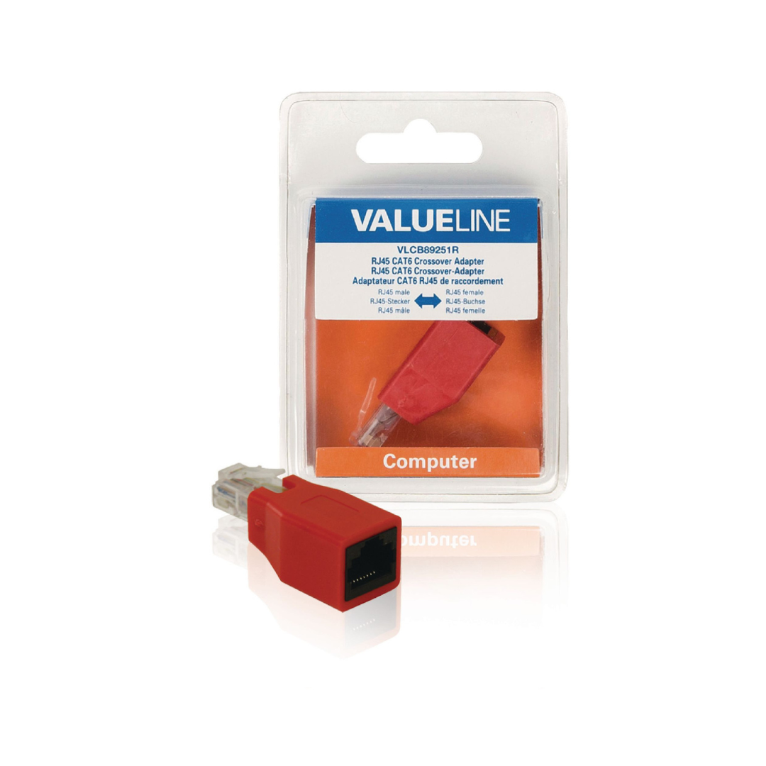 Adaptador de red, Rj45 Macho Hembra, Rojo