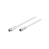 Cable de antena Coaxial hembra a antena F macho de 1.5 metros color blanco.