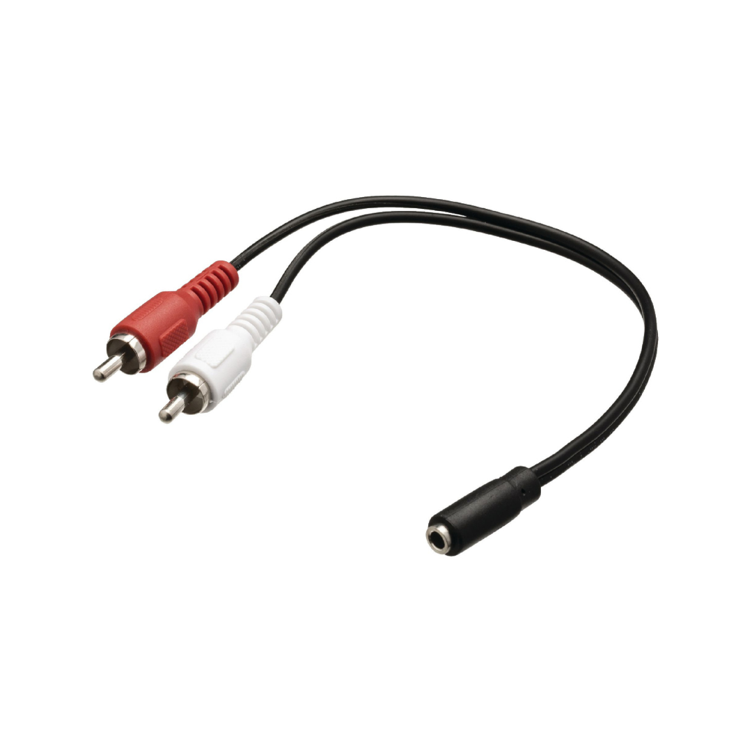 Cable Minijack Hembra a 2xrca Macho 0,50