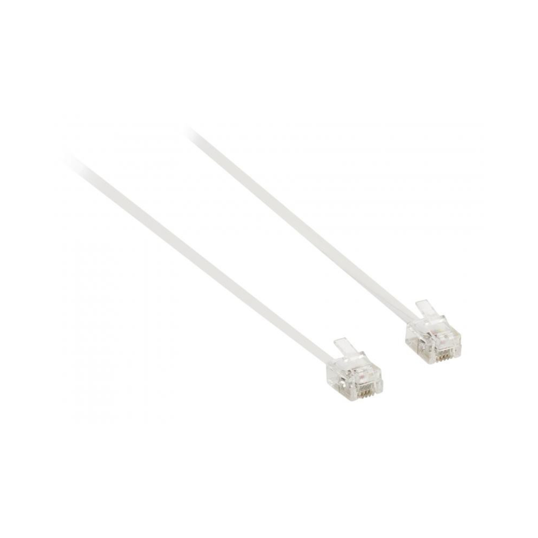 Cable de Telefonico Blanco Rj11 M/M 20m