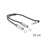 Divisor de Conector Audio Estéreo Macho 3,5 mm a 2 x Hembra 4 Pines en Ángulo Jack3.5mm