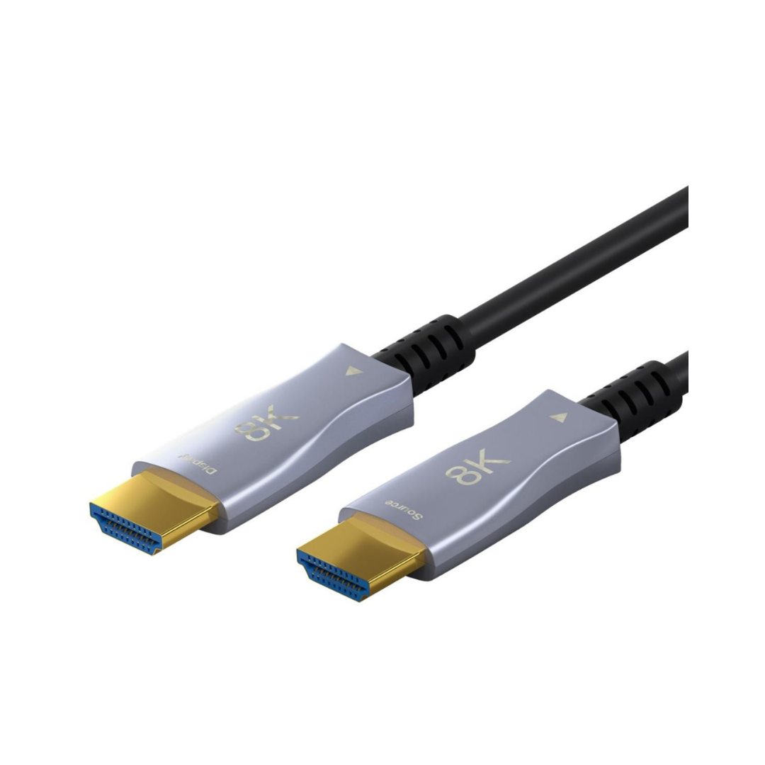 Cable Hdmi 2.1 de Fibra Óptica 8K@60hz de 20m conector plata