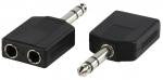 Conector Jack 6.35mm Estéreo Macho a 2 Jacks Hembra