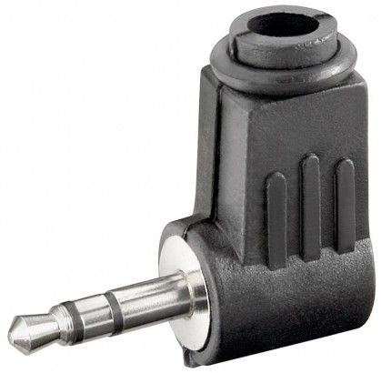 Conector Mini Jack 3.5mm Acodado Macho Estéreo Para Soldar.