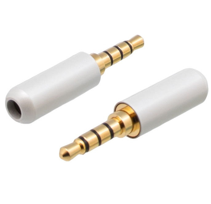 Conector Mini Jack 3.5mm Macho 4 Vías Para Soldar Blanco Conectores Audio