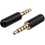 Conector Mini Jack 3.5mm Macho 4 Vías Para Soldar Negro Conectores Audio