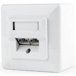 Caja de Pared con 2 Puerto Cat 6 Rj45 en Formato Keyston utp