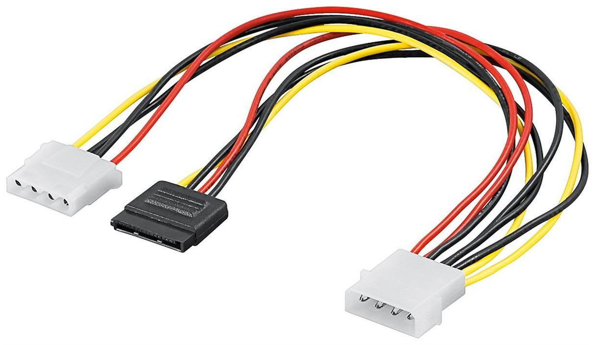 Cable Interno Para PC Conector S-ata Macho 1x Molex y 1 Hembra Cables