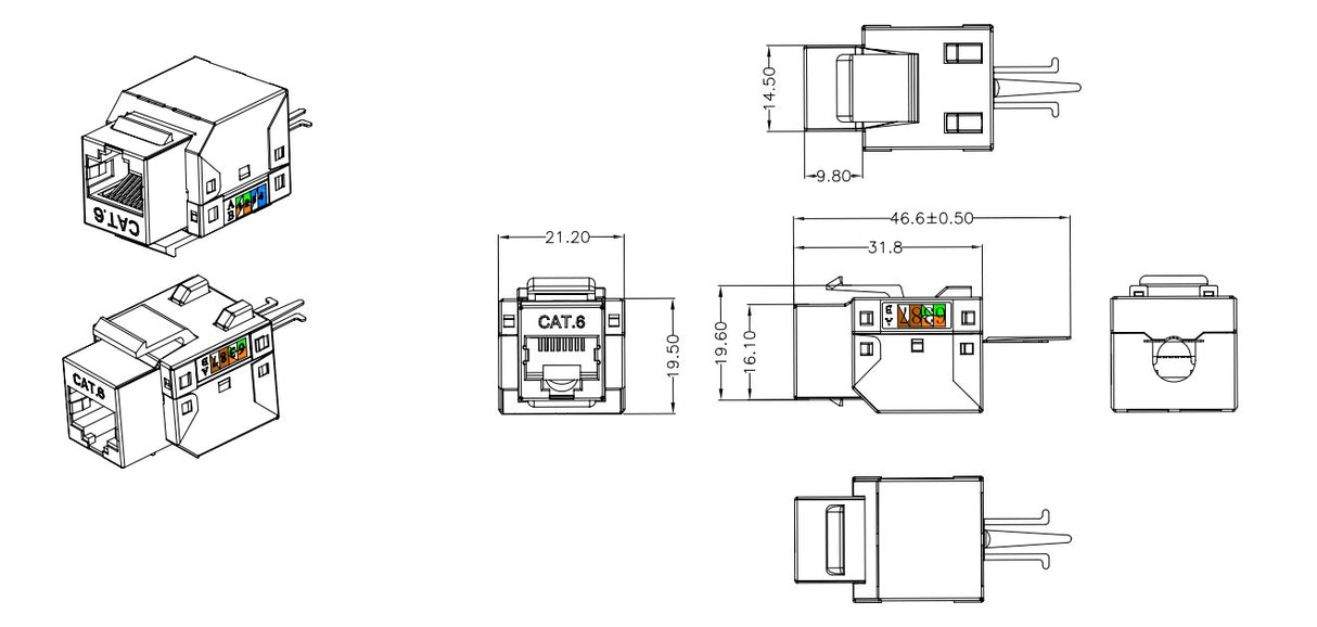 Modulo Keystone Rj45 CAT 6 STP 250 MHz