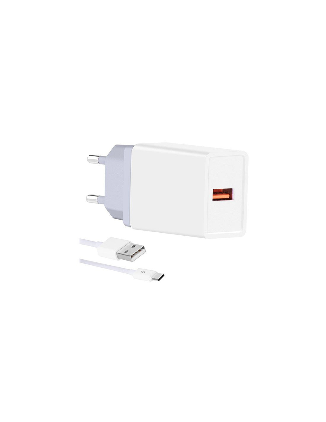 Argador de red 3.1A (1 x Usb-a + Cable Type-c 1m) - Blanco Cargador