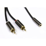 Conector Minijack Estéreo 3.5m Hembra a 2xrca Macho 0,20m