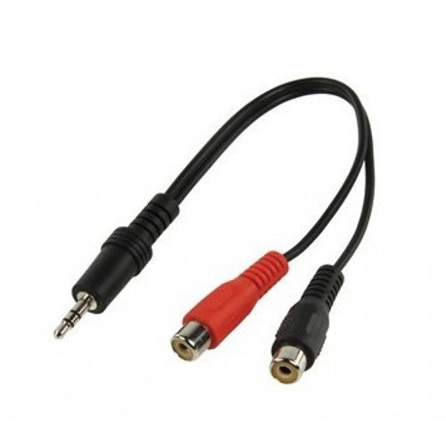 Conector Minijack Estéreo 3.5m a 2xrca Hembra 0,20m Adaptador