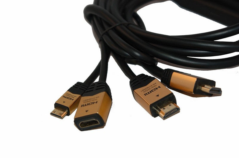 Conmutador en Cable 1 x Hdmi Macho + Mini +1 Hembraa Cables