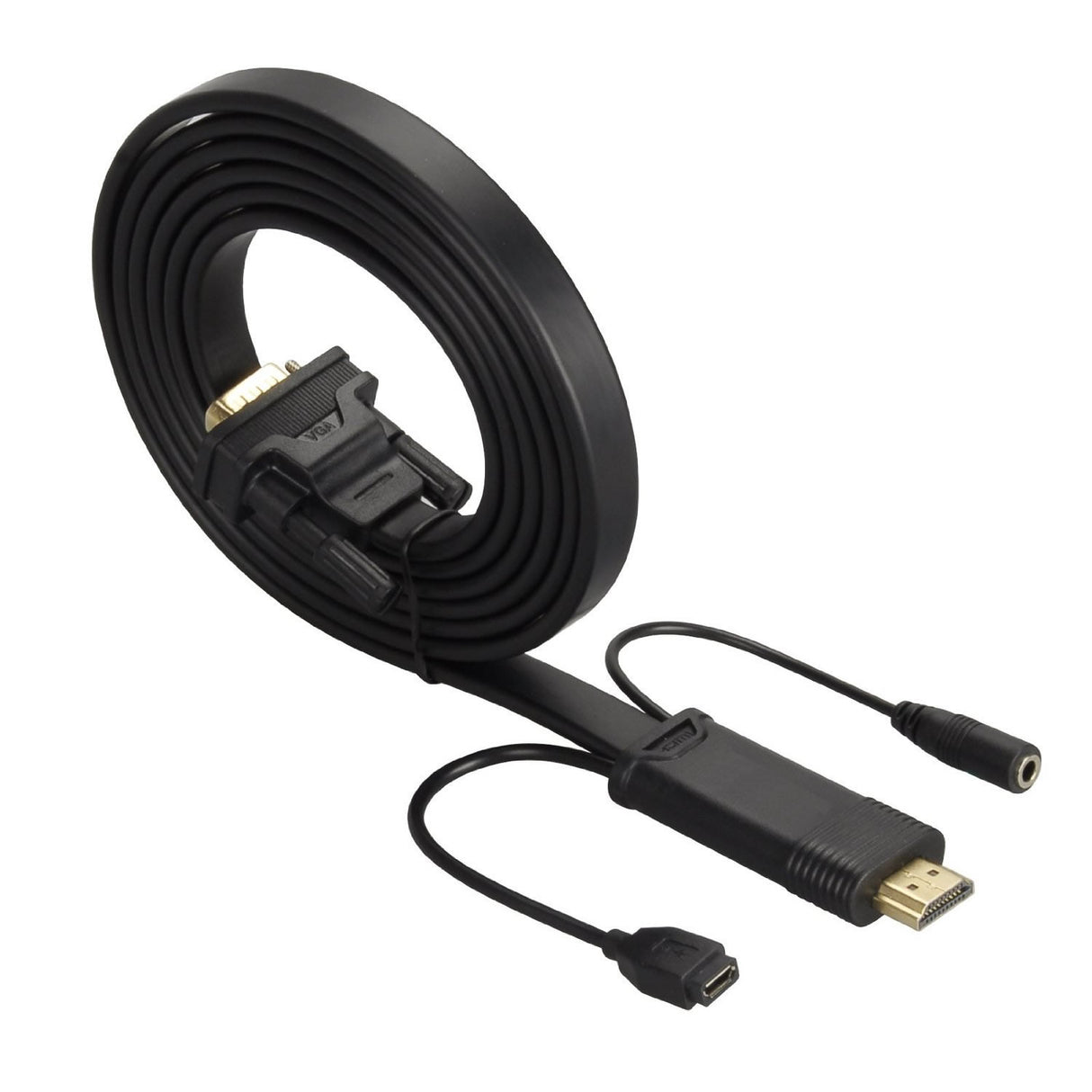 Cable Conversor de Hdmi a VGA 2 m con Audio Adaptador