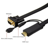 Cable Conversor de Hdmi a VGA 2 m con Audio Adaptador