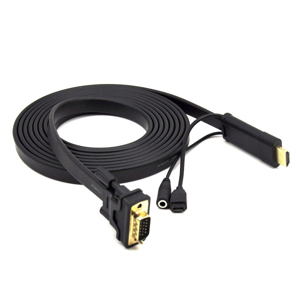 Cable Conversor de Hdmi a VGA 2 m con Audio Adaptador