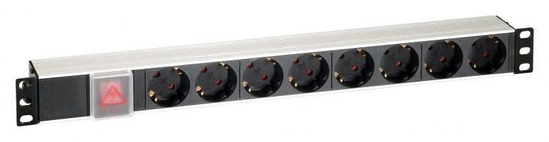 Regleta Para Rack 19" de 8 Tomas con Interruptor y Cable 2m