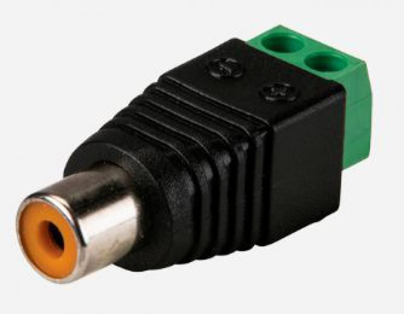 Conector RCA Hembra con Salida +/- de 2 Terminales