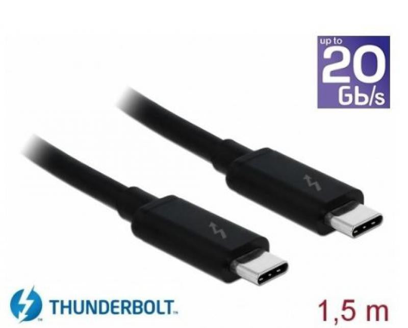 Cable Thunderbolt 3 (20 Gb/s) Usb-c Macho  Pasivo de 1,5 m y 5 A Negro