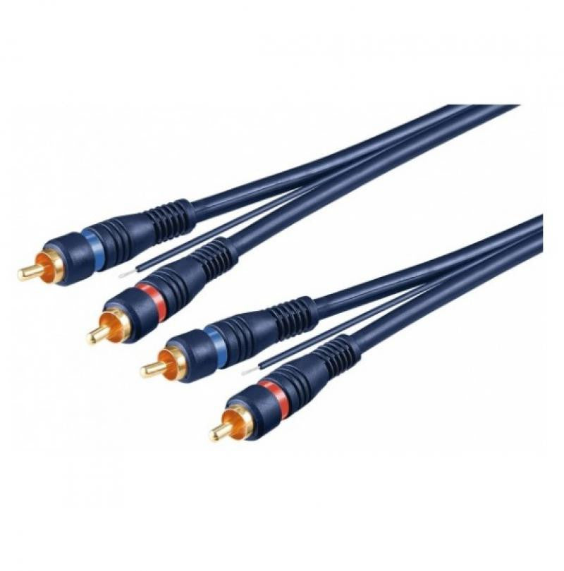 Cable 2 x RCA Macho a con Adicional de Masa 5.0m