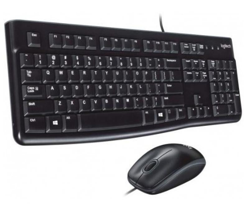 Pack Teclado + Ratón - Logitech Desktop Mk120, Cable, USB, Negro