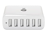 Cargador multipuertos Inteligente de 6 x USB 48w color blanco