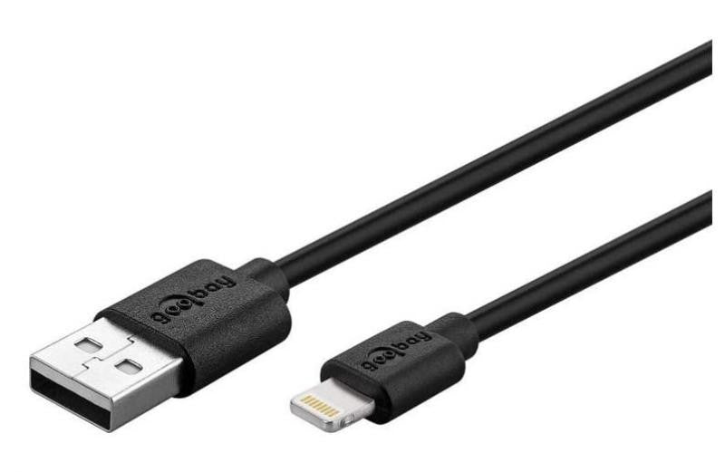 Cargador con Cable Lightning Negro de 1m