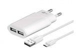 Cargador con Cable Micro Usb Blanco de 1m