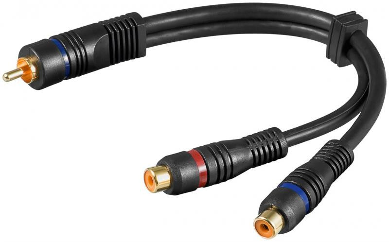 Cable Adaptador de Audio en Y: RCA Macho 2 Hembra Cables