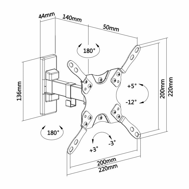 Soporte eco Giratorio, Inclinable y Nivelable 13?-42? Soportes