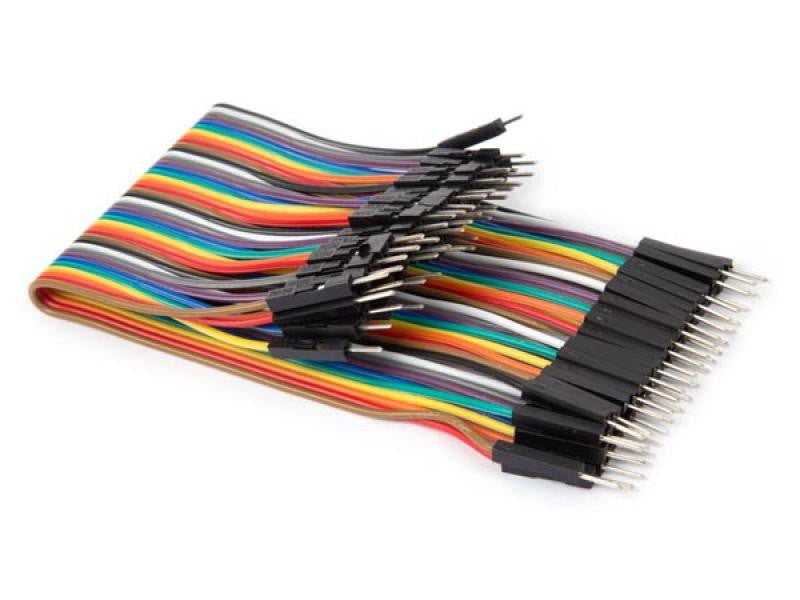 40 Cables de Puente Macho-macho, 15 cm (Cable Plano)