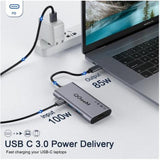 Dock Station Usb-c con USB 3.0 * 3 / 100w PD3.0 4K Hdmi HD Display SD TF - Gris 3.1 Tipo C