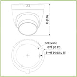 Cámara Domo DAHUA HDCVI 2MPX 25fps  y lente de 2.8mm con estructura de plástico