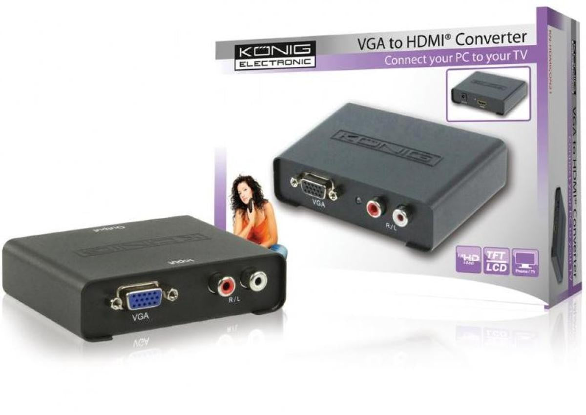 Convertidor VGA Hembra + Audio RL a Salida Hdmi Adaptador