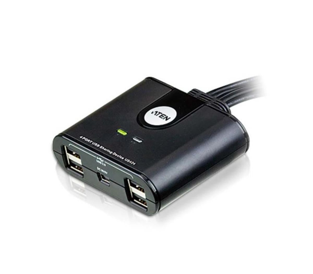 Conmutador USB 4-port Negro