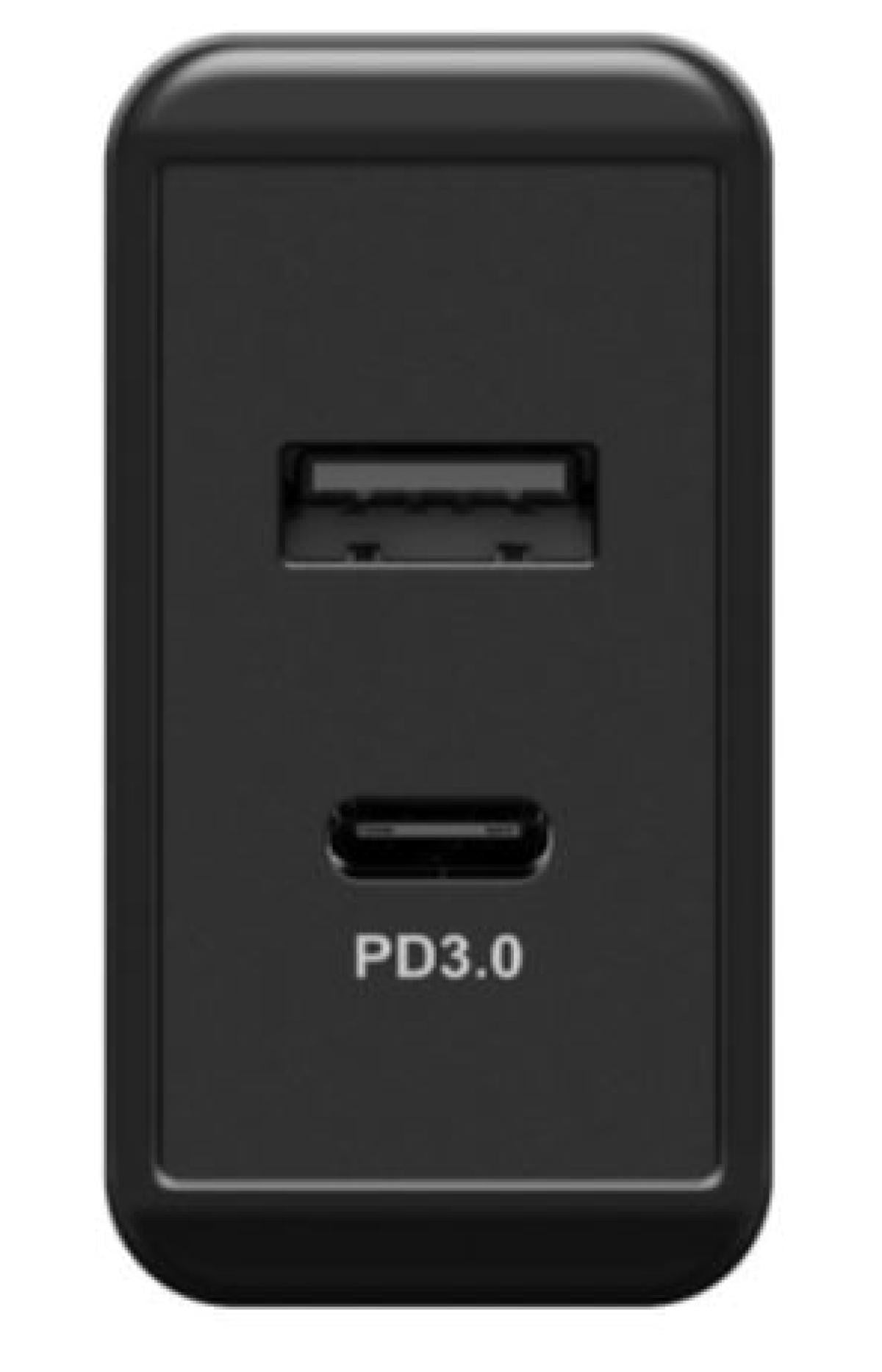 Cargador Rápido Dual USB-C PD (Power Delivery) (28W) Negro