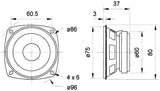 Altavoz Full-range de 8 cm (3.3") 4 Ohm Altavoces