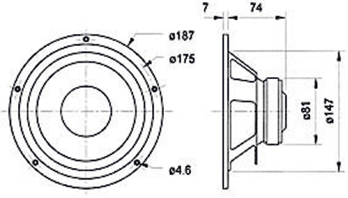 Woofer 8 Ohm 80 W