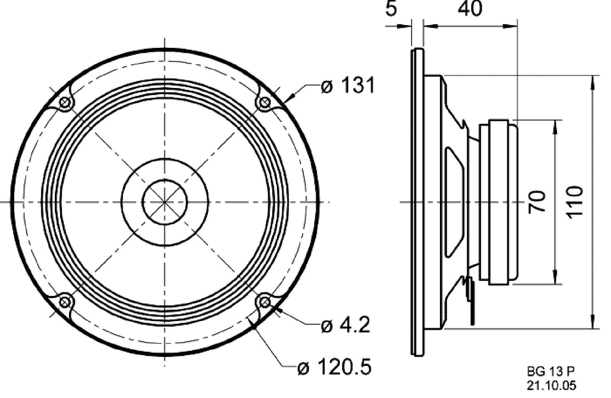 Altavoz Full-range de 13 cm (5") Altavoces