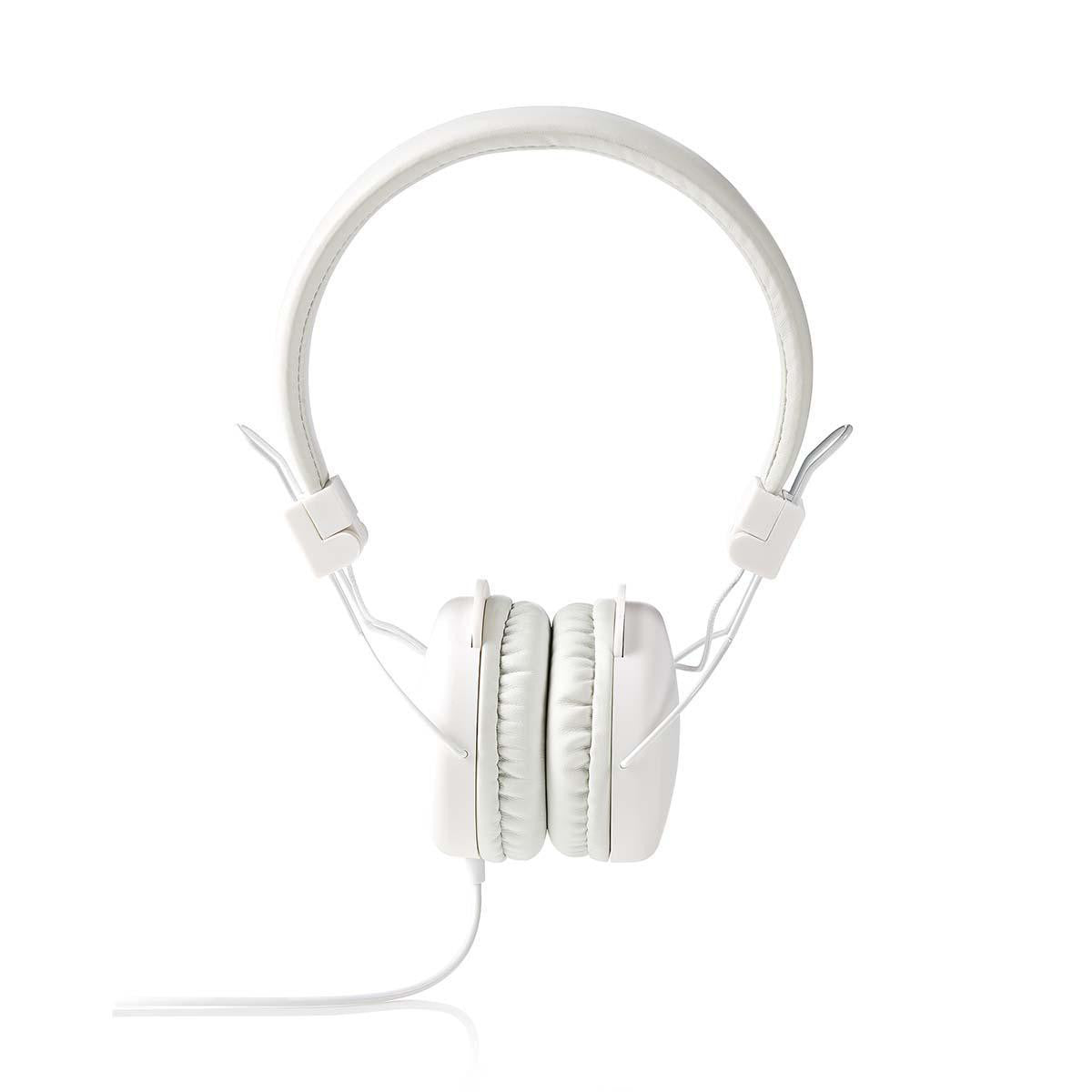 Auriculares con Cable | De Diadema Plegable Redondo 1,2 m Blanco Cascos