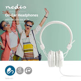 Auriculares con Cable | De Diadema Plegable Redondo 1,2 m Blanco Cascos