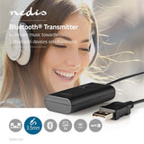 Transmisor de Audio Inalámbrico | Bluetooth Hasta 2 Auriculares Negro