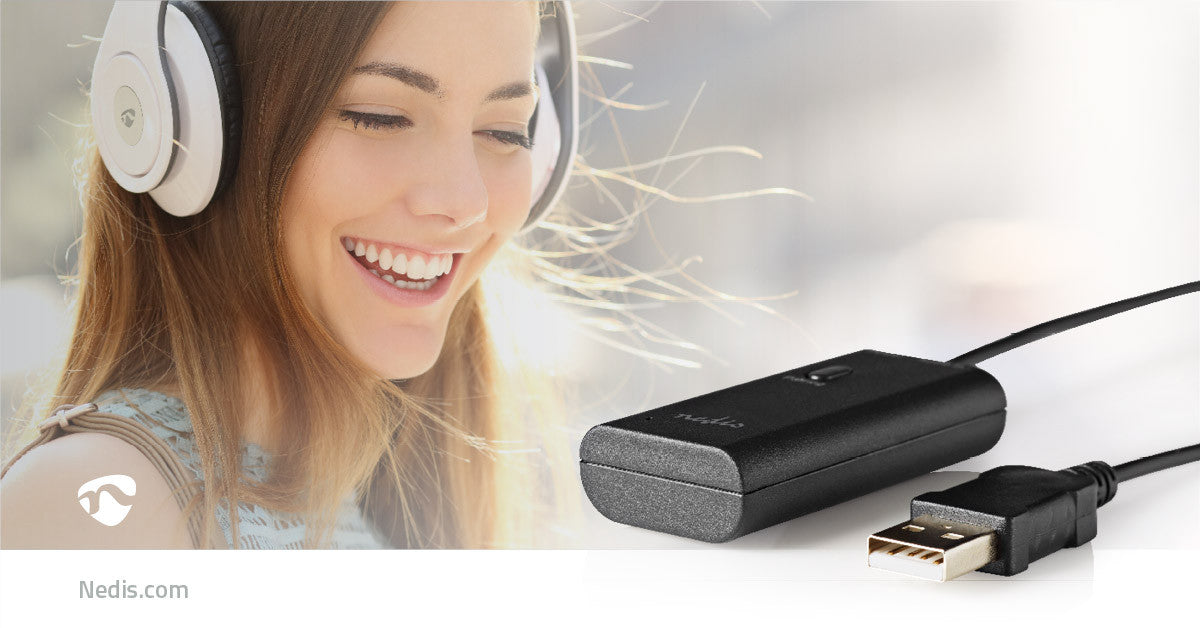 Transmisor de Audio Inalámbrico | Bluetooth Hasta 2 Auriculares Negro