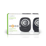 Altavoz de PC | 2, 0 12 W Toma 3,5 mm Negro/plata