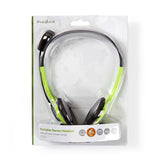 Auriculares Para PC | Diadema 2 Conectores de 3,5 mm 2,0 m Verde