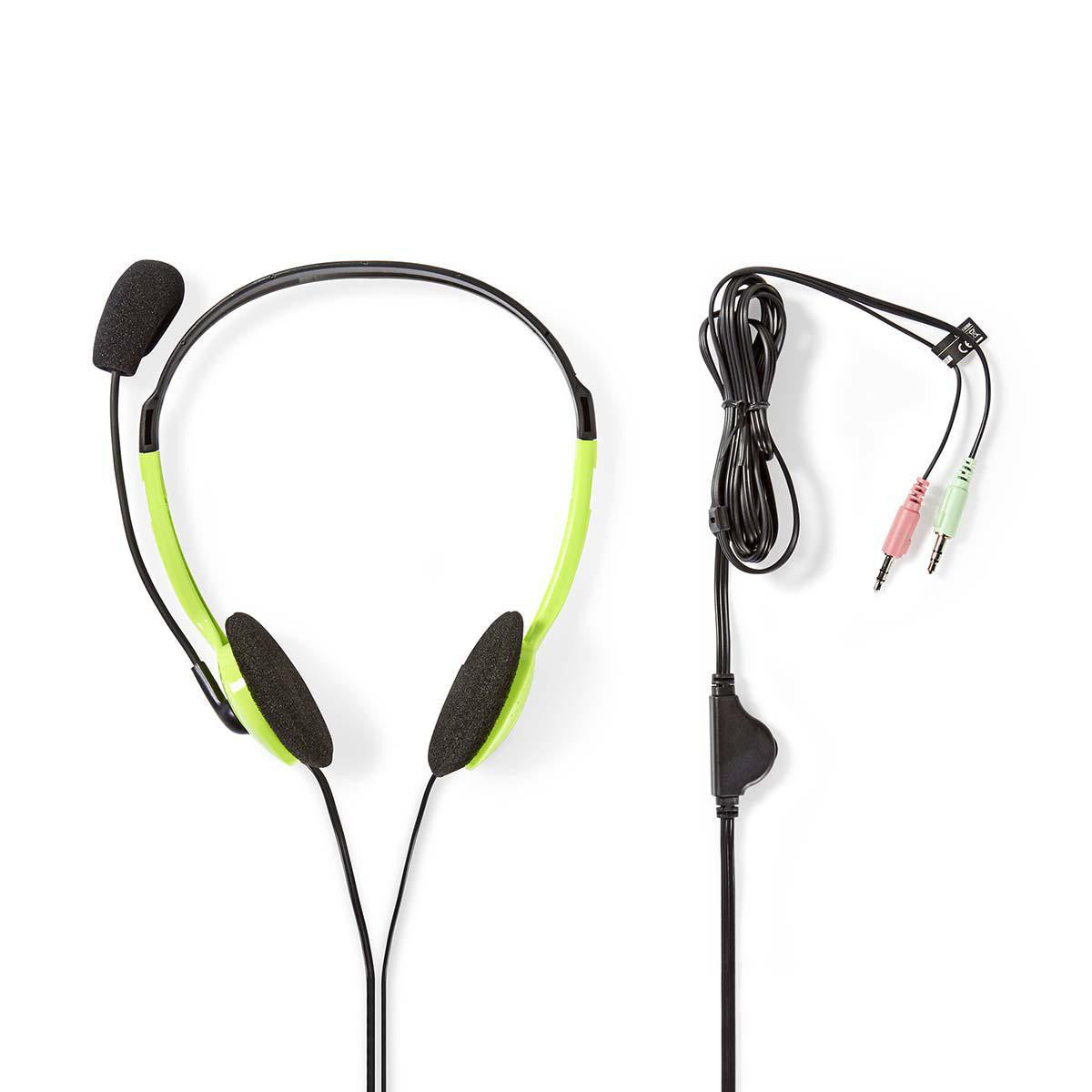 Auriculares Para PC | Diadema 2 Conectores de 3,5 mm 2,0 m Verde