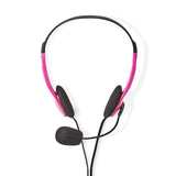 Auriculares Para PC | Diadema 2 Conectores de 3,5 mm 2,0 m Rosa